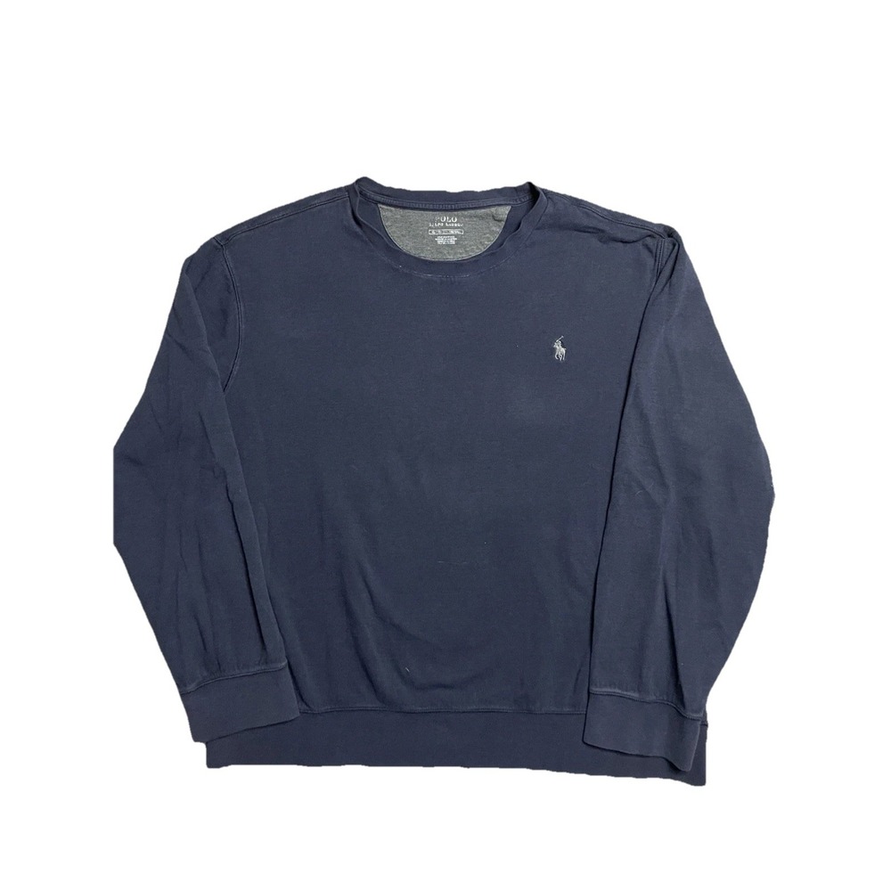 Polo Ralph Lauren Men's Classic Fit Crewneck Long Sleeve Heavy Tshirt Blue Sz XL